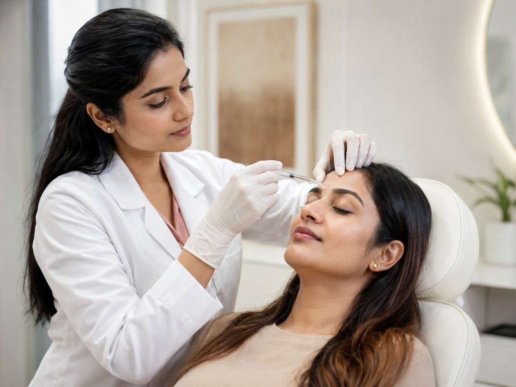 Anti-wrinkle Botox treatment for forehead lines and crow’s feet